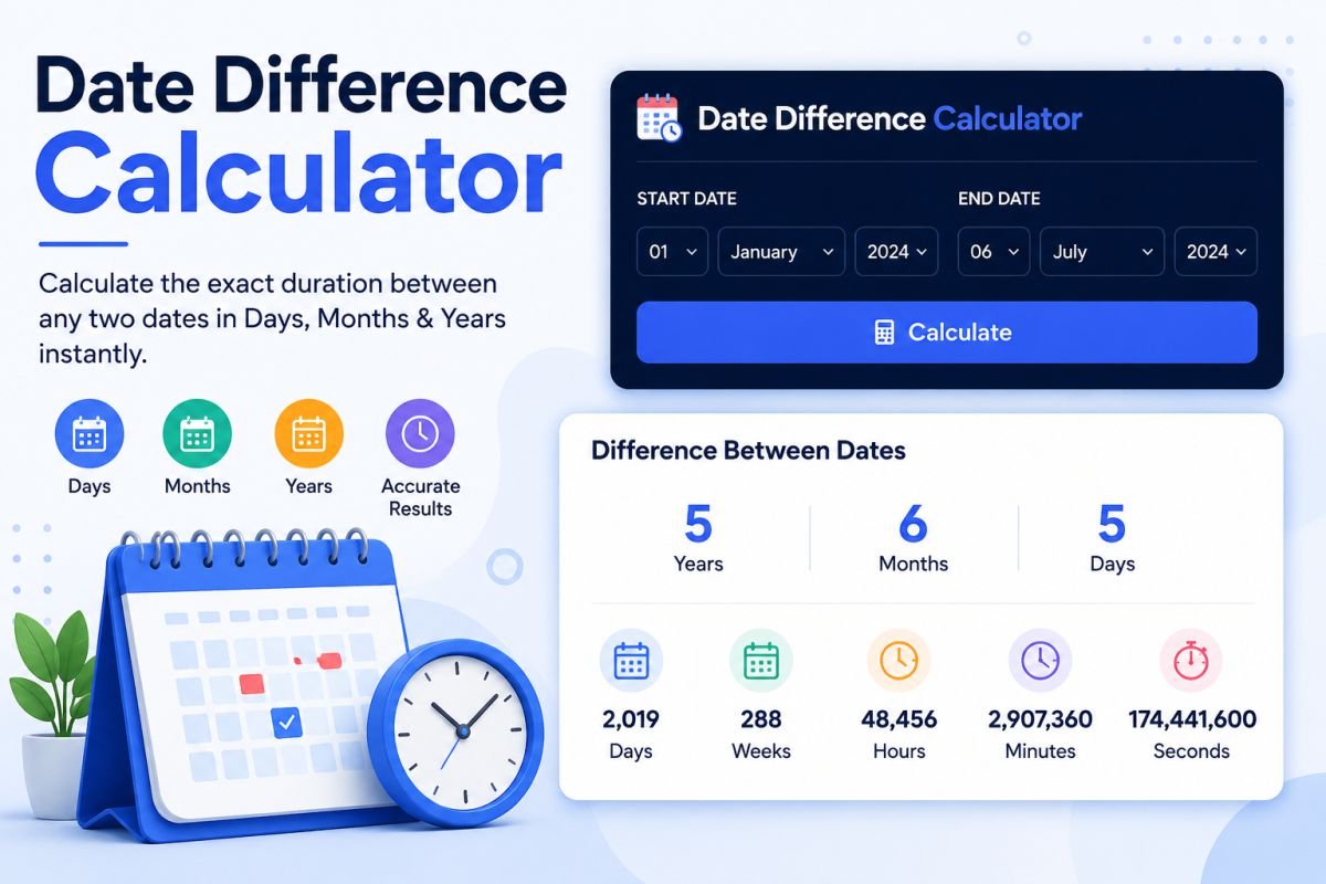 Date Difference Calculator – Calculate the Exact Difference Between Two Dates